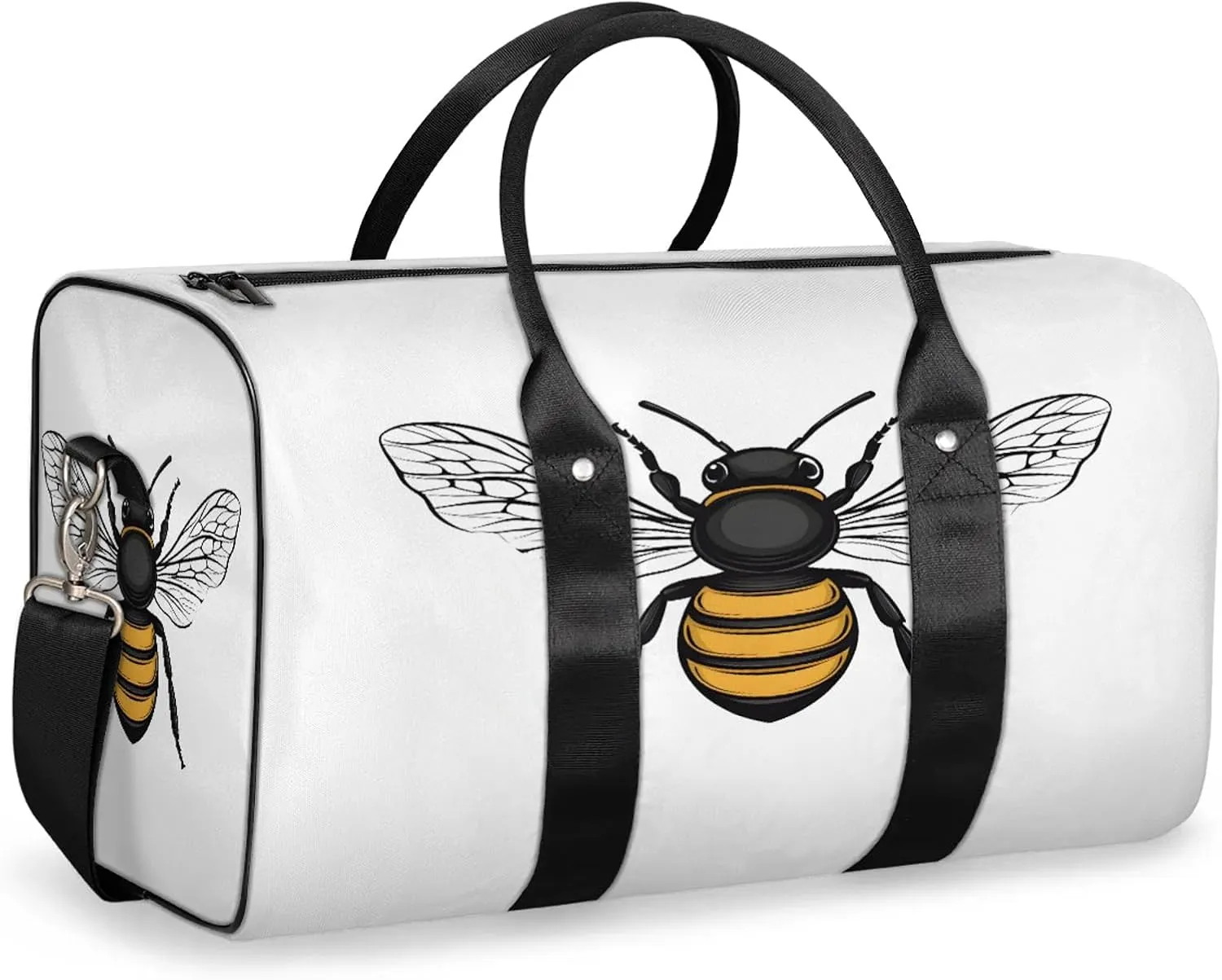 Bee Duffle Bag for Travel, Overnight Weekend Gym Carry On Luggage Bag, Yellow Bee Travel Duffel Bag for Men Women