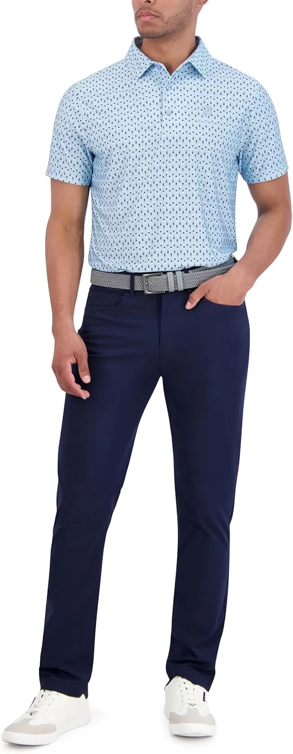 Ben Sherman Men's Short Sleeve Printed Tech Sports Fit Polo Top