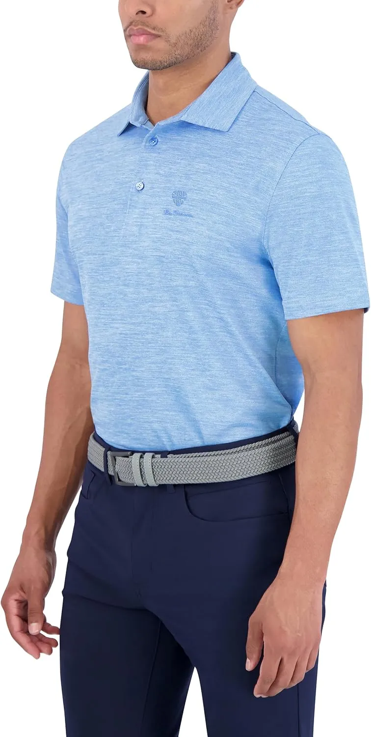 Ben Sherman Men's Short Sleeve Yarn Dye Heather Polo Top