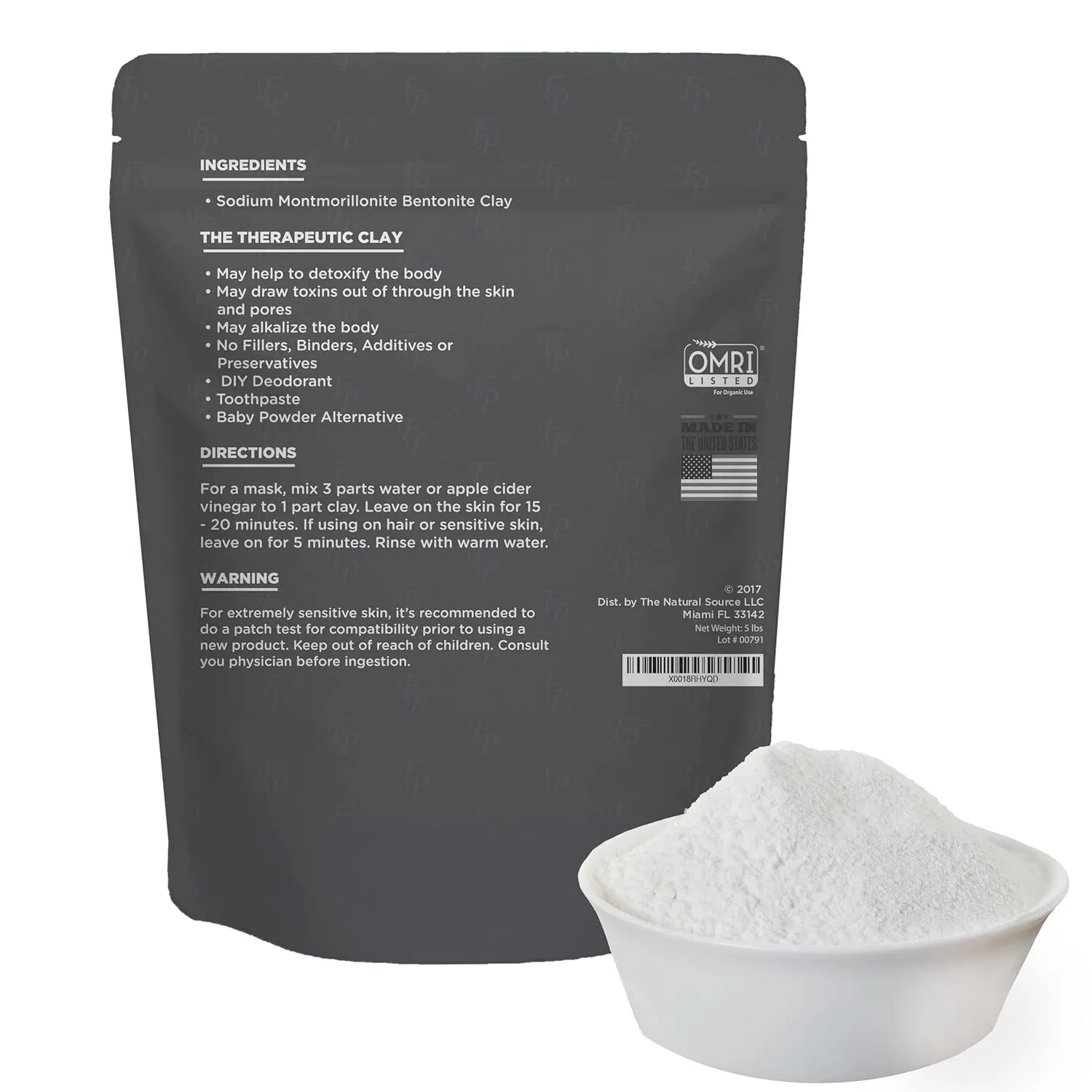 Bentonite Clay Food Grade Powder 2 Lb – Natural Heavy Metal Detox & Pore Cleansing | Indian Healing | DIY Hair & Facial Mask Treatment for Oily Skin | Toothpaste, Deo, Bath & Foot Soak