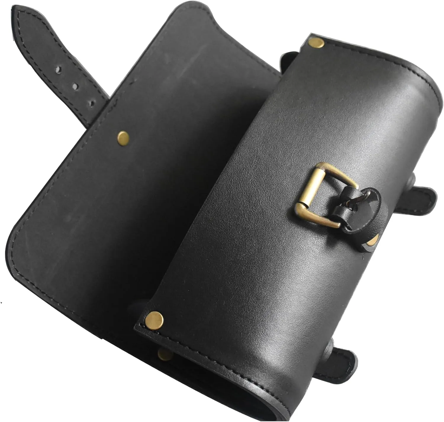 Bicycle Bags Handlebar Under Seat Retro Classical Mountain MTB Road Bike Leather Bag for Cell Phone Saddle Tail Rear Pouch Seat Storage Objects Box Cycling Case Carry Accessories (black, small)