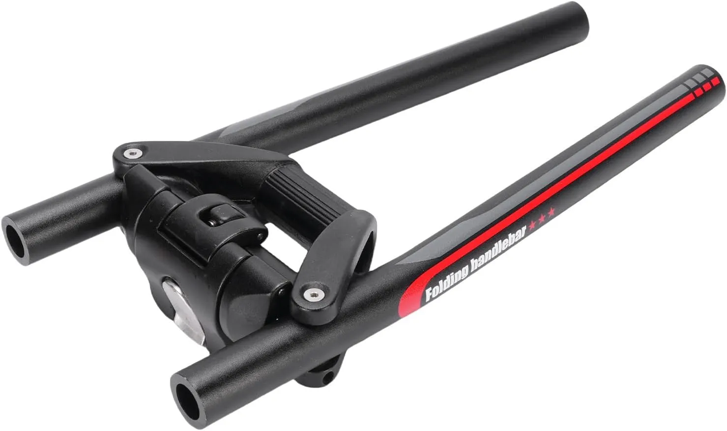 Bicycle Folding Beam, Wide Compatibility Fast Release High Hardness Mountain Bike Folding Beam for 25.4 31.8 Stem (Black Red)