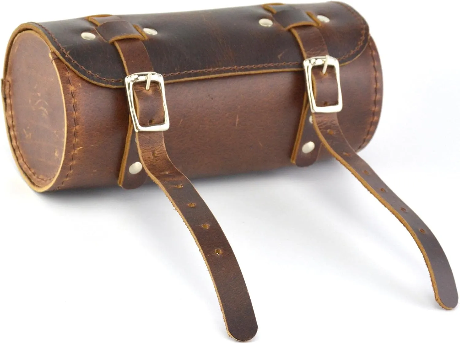 Bicycle or Bike Round Saddle Toolkit Bag (Vintage Brown)