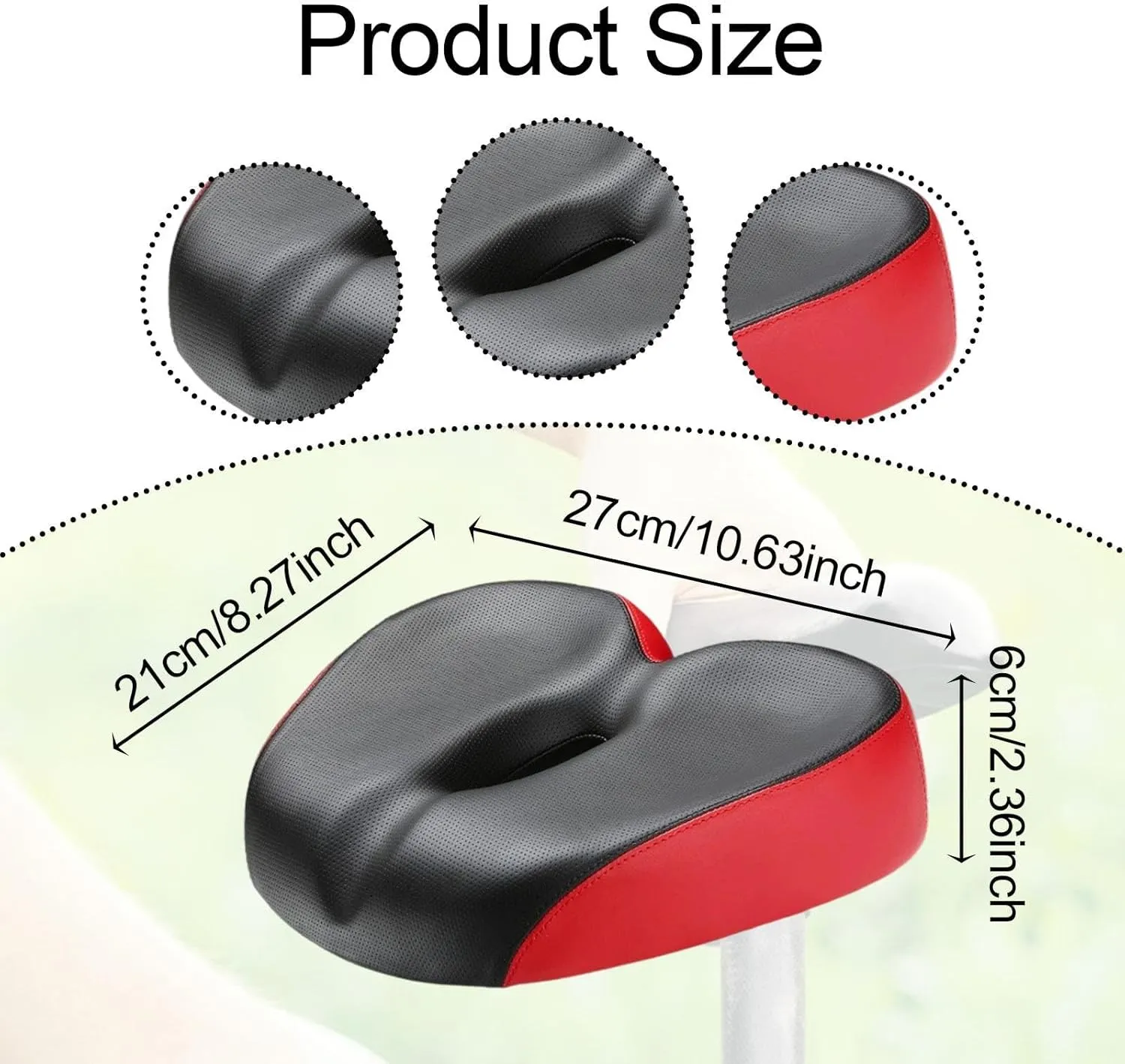 Bicycle Saddle Shock Absorbing Road Bike Waterproof Cycling Part PU Leather Wear Resistant Soft Cushion Pad Biking Bike Seat