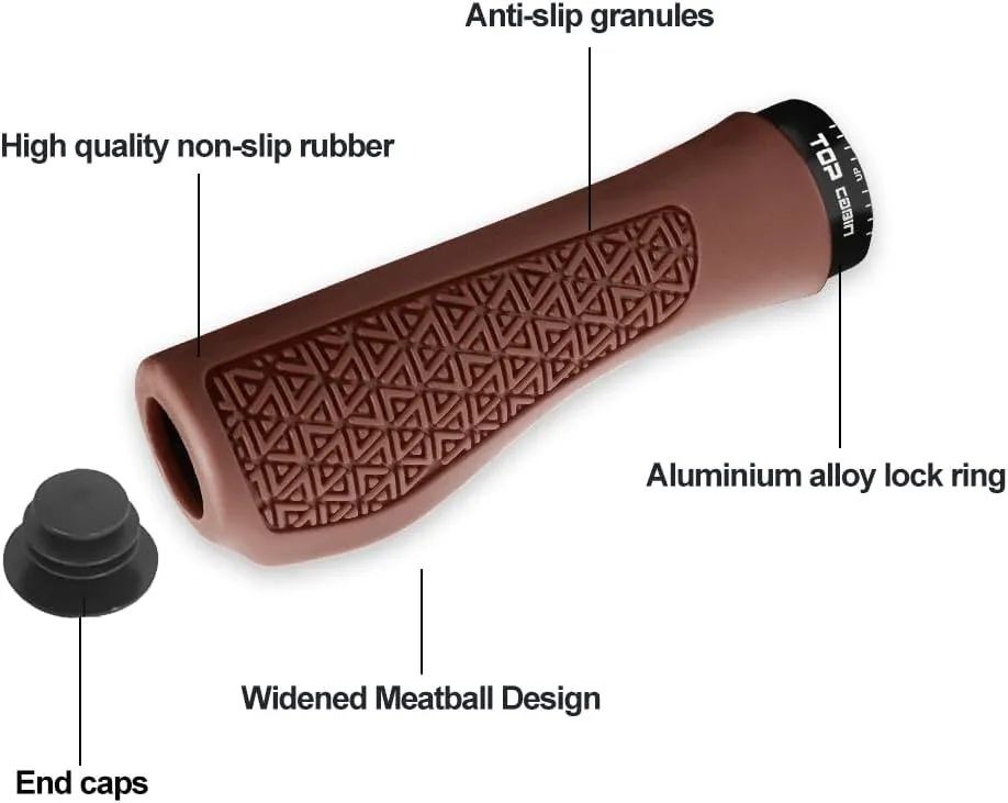 Bicycles Handlebar Grips, Aluminum Lock-on Ergonomic Bike Grips, Cushion Vibrations Comfort Bike Handlebar Grips, Mountain MTB BMX Bicycles Grips for Scooter