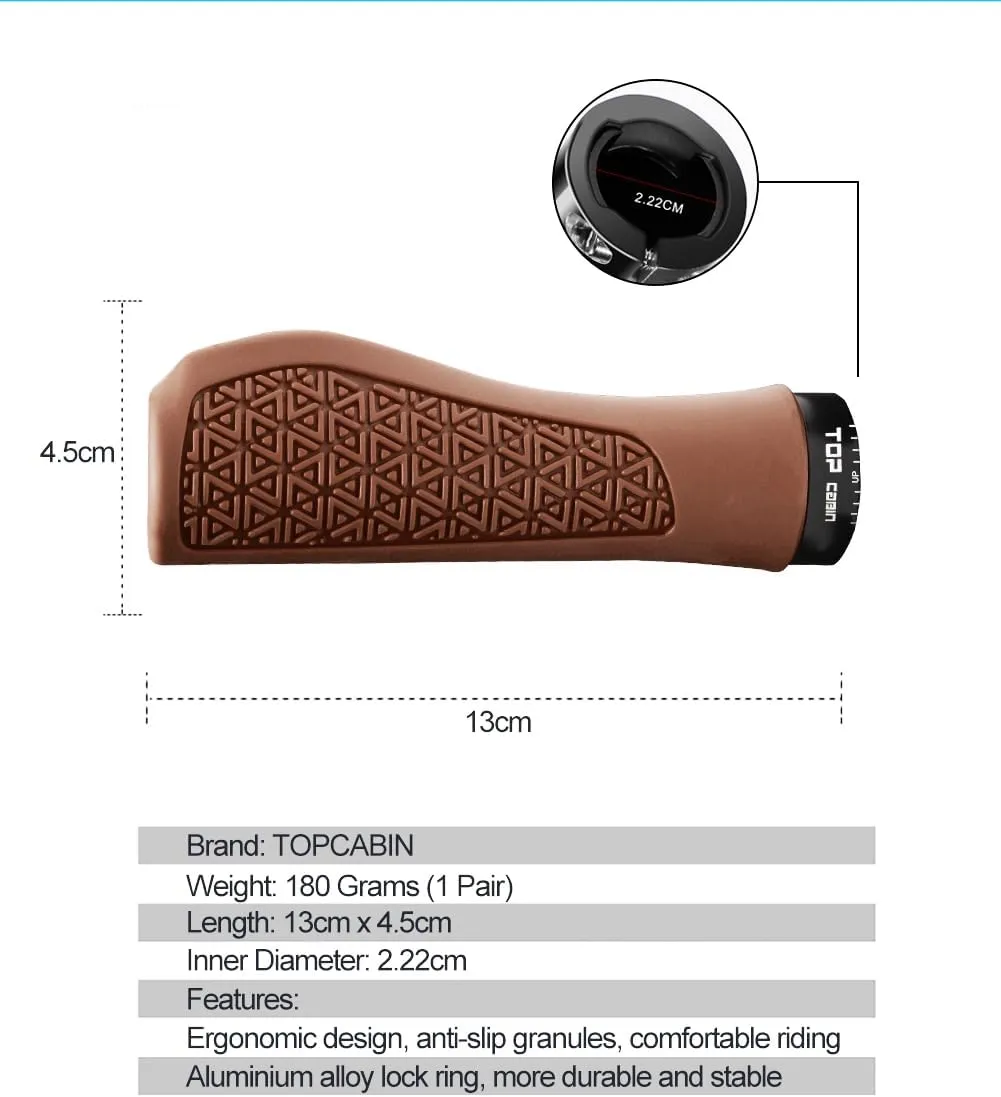 Bicycles Handlebar Grips, Aluminum Lock-on Ergonomic Bike Grips, Cushion Vibrations Comfort Bike Handlebar Grips, Mountain MTB BMX Bicycles Grips for Scooter