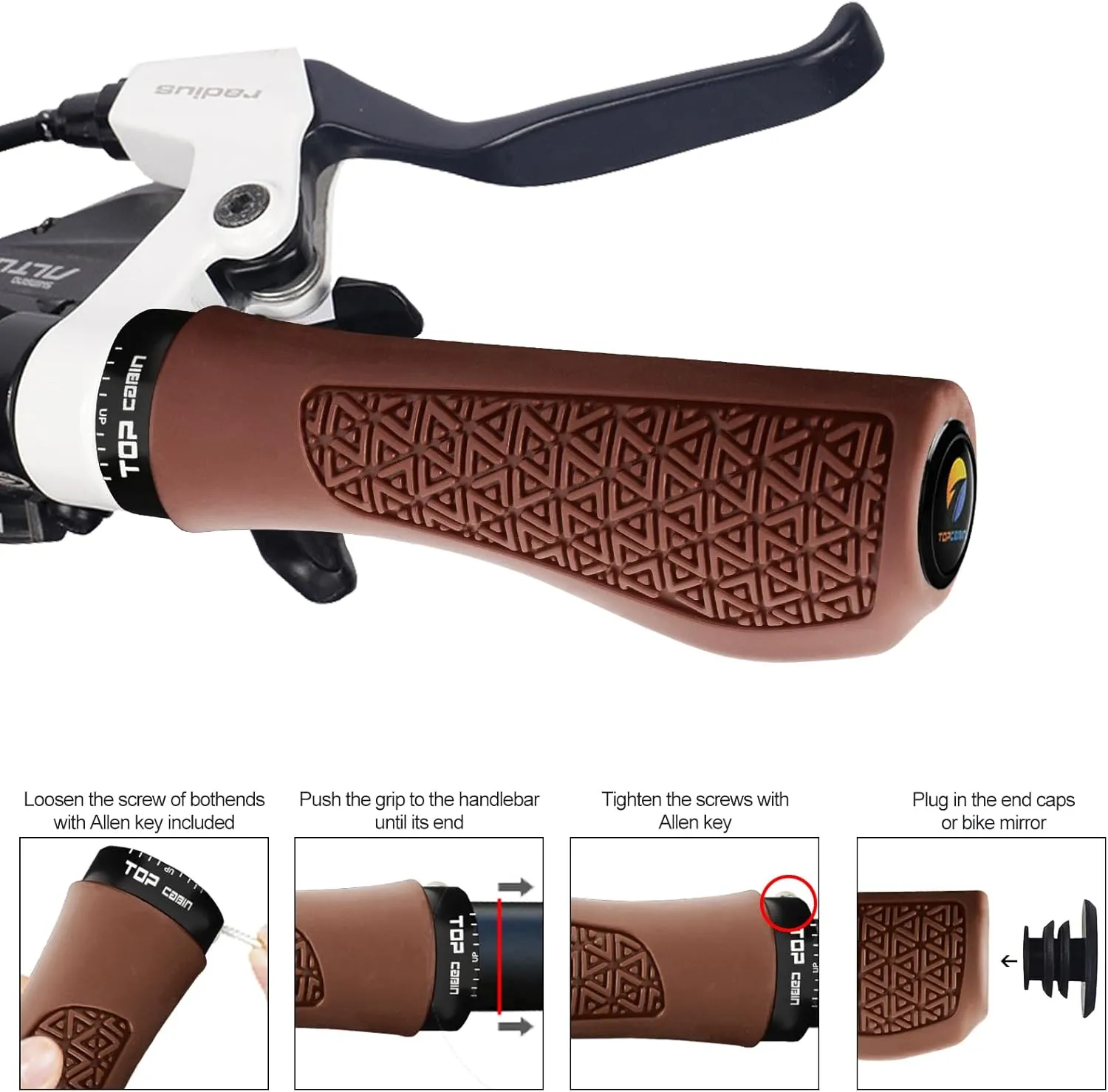 Bicycles Handlebar Grips, Aluminum Lock-on Ergonomic Bike Grips, Cushion Vibrations Comfort Bike Handlebar Grips, Mountain MTB BMX Bicycles Grips for Scooter