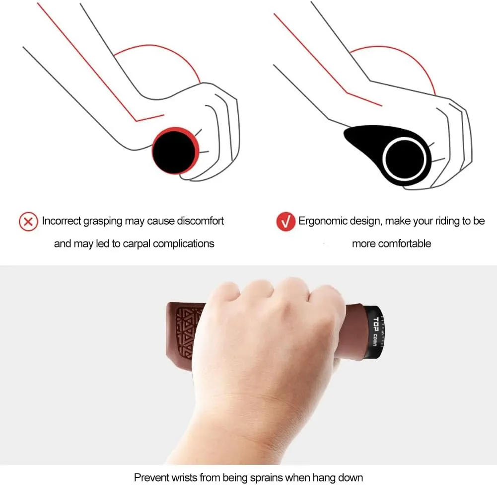 Bicycles Handlebar Grips, Aluminum Lock-on Ergonomic Bike Grips, Cushion Vibrations Comfort Bike Handlebar Grips, Mountain MTB BMX Bicycles Grips for Scooter