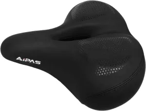 Bike & Ebike Extra Large Seat, Wide Soft Saddle with Dual Shock-Absorbing Suspension, Comfortable Bicycle Accessories for City Road Riding, Waterproof, Easy Install for Men & Women