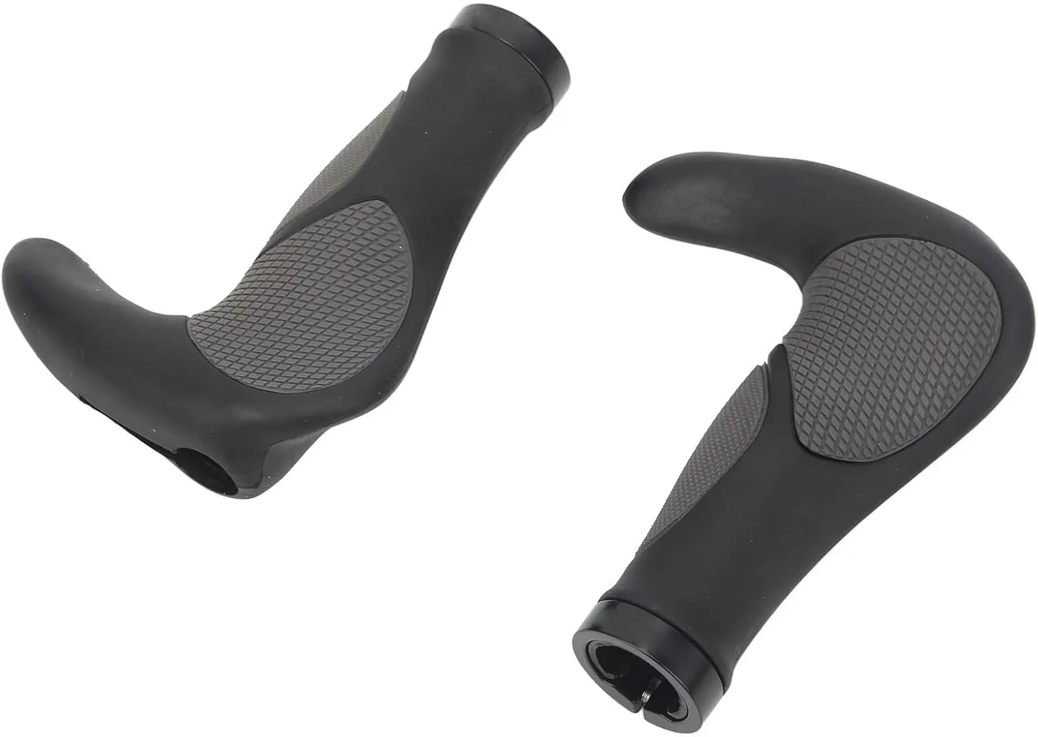 Bike End Grips, Rubber Ergonomic Horn Shape Anti Slip Grips for Mountain, Road, Racing Bike