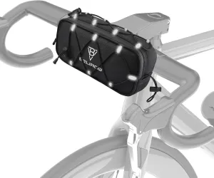 Bike Handlebar Bag, 2.1L Reflective Front Frame Pouch, Mild Waterproof and Hardening of the Shell, Road Mountain Bicycle Professional Travel Accessories, Installable Cycling Seat Storage Bags