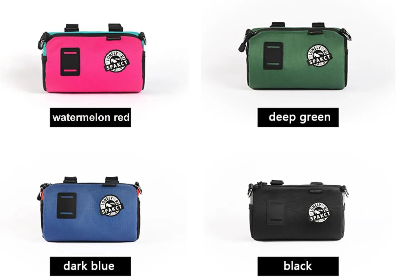 Bike Handlebar Bag Handy Front Bike Bags Handlebar Storage Pouch Pack with Shoulder Strap Little Mountain Road Bike Barrel Bag (deep green, 2.7 L)