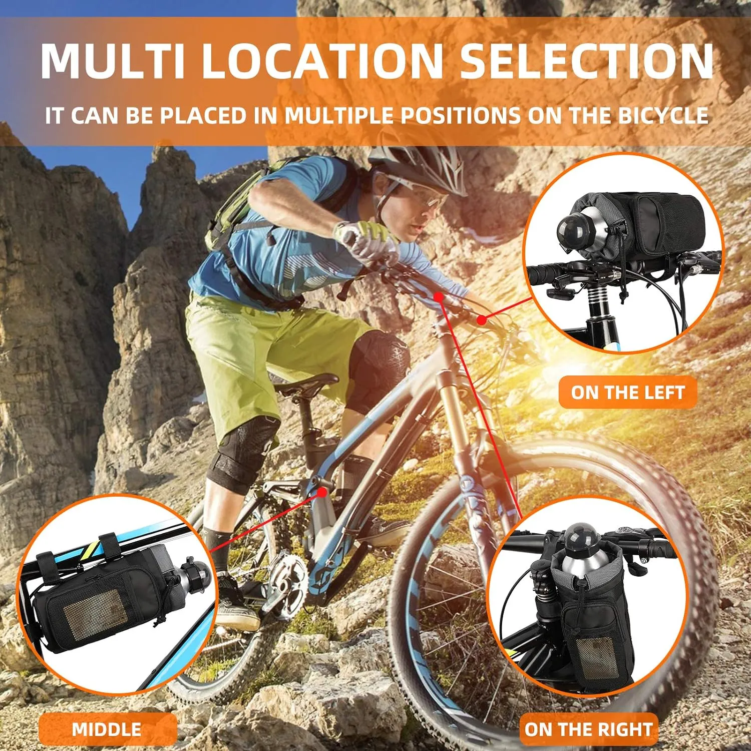 Bike Handlebar Bag Lightweight Waterproof Front Frame Storage Top Tube Bikes Pouch Large-Capacity Front Pack for Road Mountain Bicycle Outdoor Cycling Travel