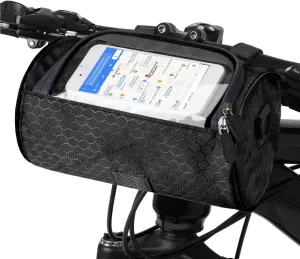 Bike Handlebar Bag, Waterproof Bicycle Front Storage Bag, Bike Phone Holder Accessories, Transparent Pouch Touch Screen with Removable Shoulder Strap for Dirt Bikes, Road Bikes, Mountain Bikes