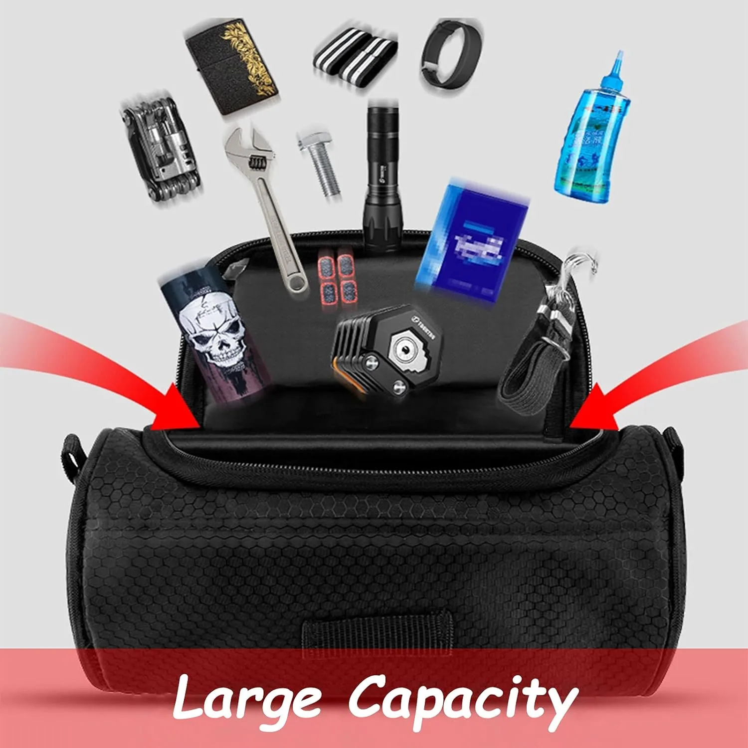 Bike Handlebar Bag, Waterproof Bicycle Front Storage Bag, Bike Phone Holder Accessories, Transparent Pouch Touch Screen with Removable Shoulder Strap for Dirt Bikes, Road Bikes, Mountain Bikes