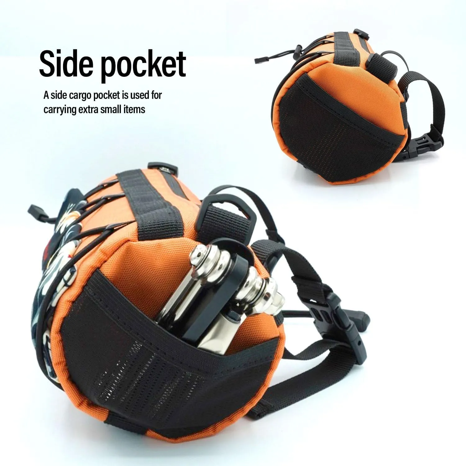 Bike Handlebar Bag with Shoulder Strap Bicycle Front Bag for Mountain Road Bike Cycling Pouch (Orange)