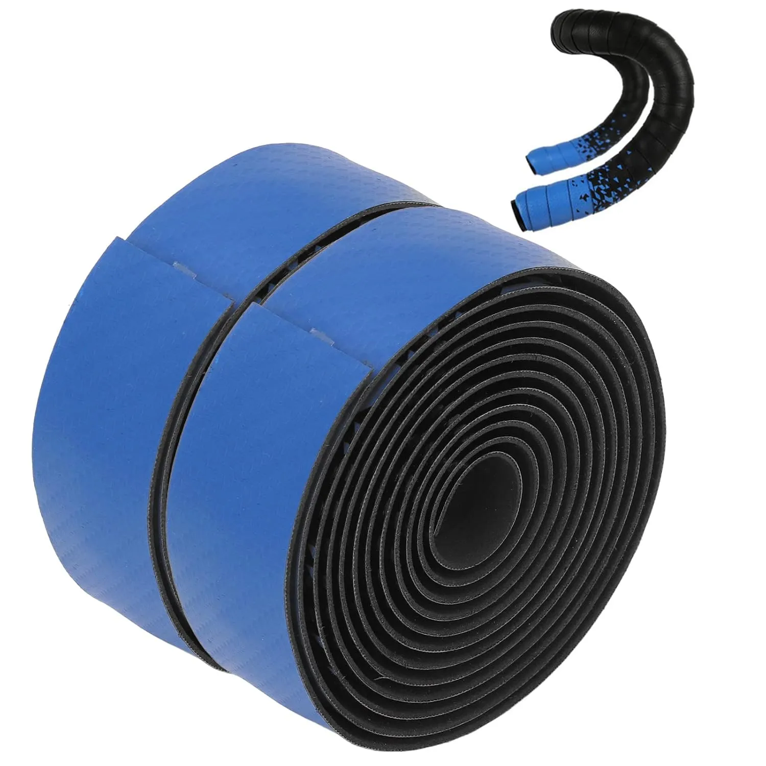 Bike Handlebar Tape Shock Absorbing Gradient Breathable PU EVA Bike Accessories for Road Mountain Biking (Blue)