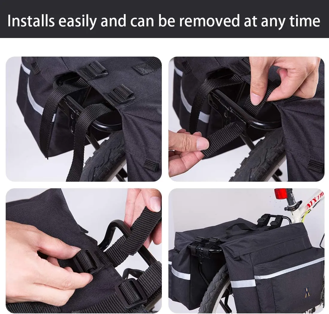 Bike Pannier Bag - 30L Bicycle Bag with Reflective Trim, Water-Resistant Bike Rear Seat Saddle Bags