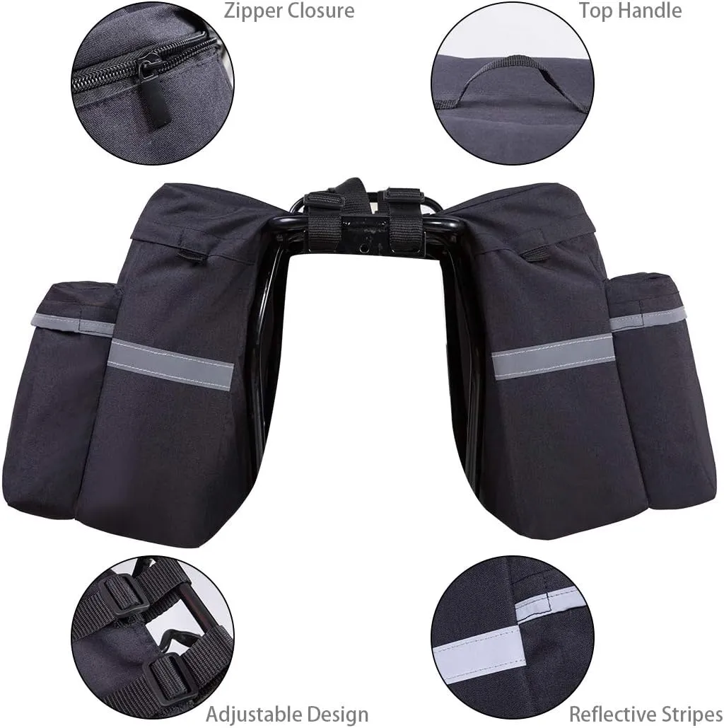 Bike Pannier Bag - 30L Bicycle Bag with Reflective Trim, Water-Resistant Bike Rear Seat Saddle Bags