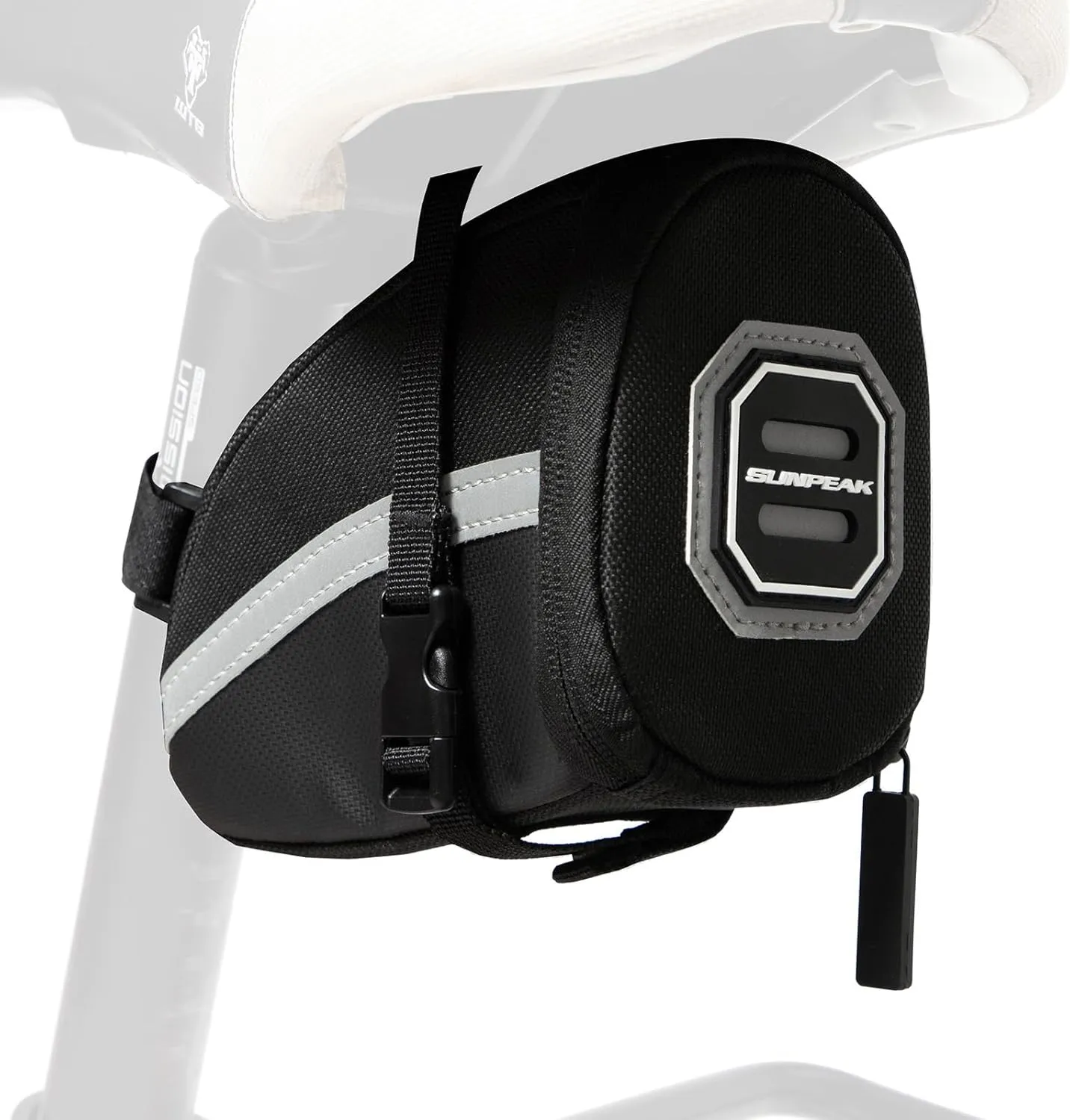 Bike Seat Bag Bicycle Saddle Bag Under Seat Waterproof Reflective Cycling Saddle Pack for Mountain Road Bikes Black