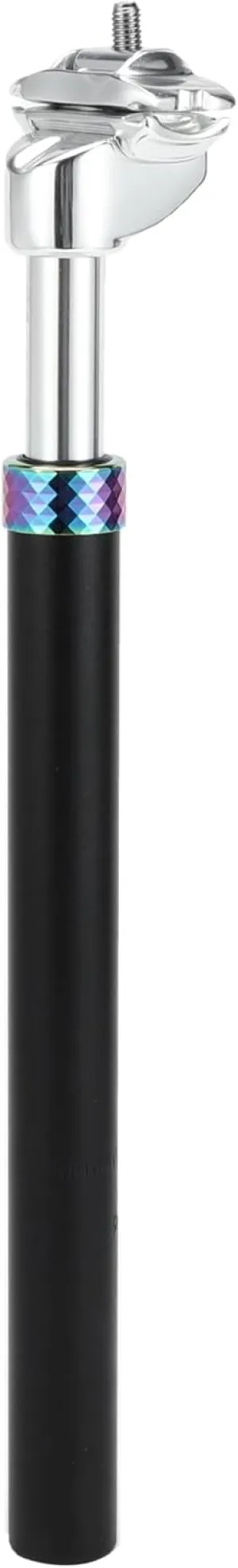 Bike Seat Posts 31.6x400mm Bike Saddle Post Seat Tube Aluminum Alloy Black Silver Tone Shock Absorbing