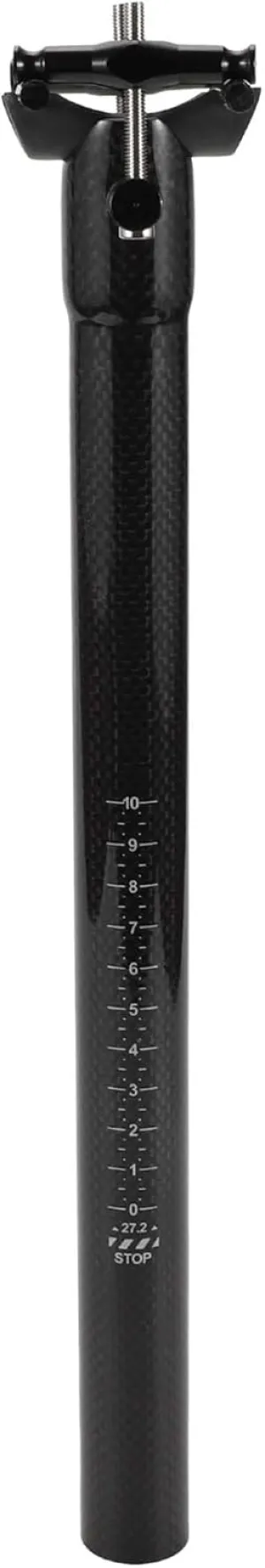 Bike Seat Posts Shock Absorbing Bike Saddle Post Seat Tube Gloss Black 1 Pc 27.2x300mm Carbon Fiber