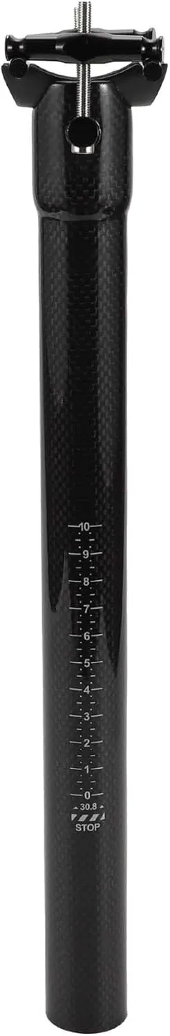 Bike Seat Posts Shock Absorbing Bike Saddle Post Seat Tube Gloss Black 1 Pc 30.8x300mm Carbon Fiber