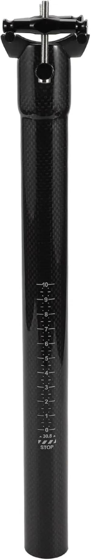 Bike Seat Posts Shock Absorbing Bike Saddle Post Seat Tube Gloss Black 1 Pc 30.8x350mm Carbon Fiber