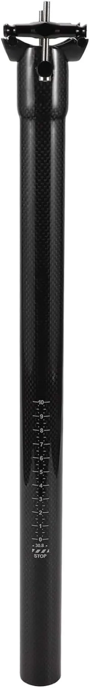 Bike Seat Posts Shock Absorbing Bike Saddle Post Seat Tube Gloss Black 1 Pc 30.8x400mm Carbon Fiber