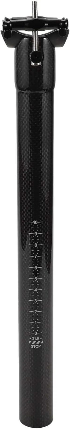 Bike Seat Posts Shock Absorbing Bike Saddle Post Seat Tube Gloss Black 1 Pc 31.6x300mm Carbon Fiber