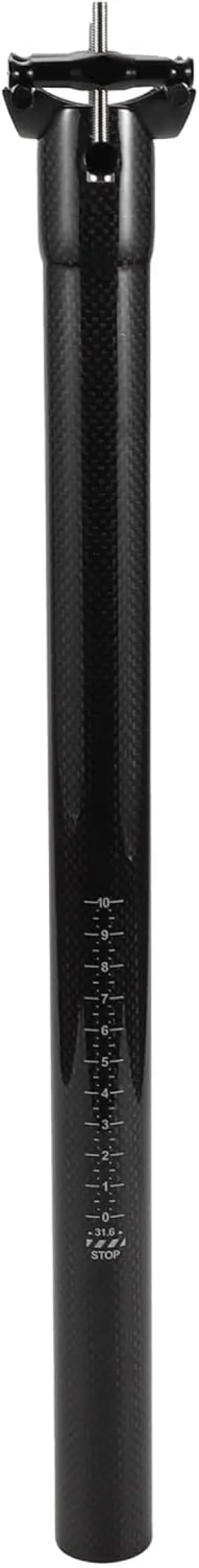 Bike Seat Posts Shock Absorbing Bike Saddle Post Seat Tube Gloss Black 1 Pc 31.6x400mm Carbon Fiber