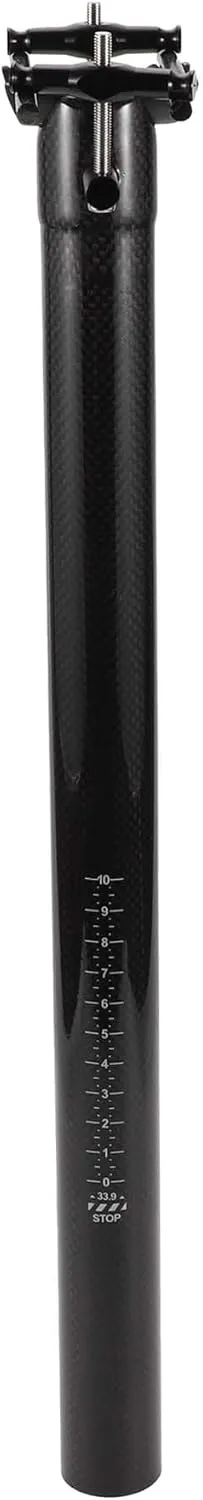 Bike Seat Posts Shock Absorbing Bike Saddle Post Seat Tube Gloss Black 1 Pc 33.9x450mm Carbon Fiber