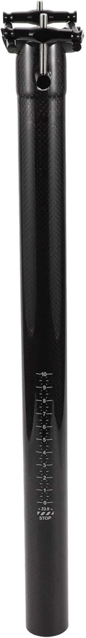 Bike Seat Posts Shock Absorbing Bike Saddle Post Seat Tube Gloss Black 1 Pc 33.9x450mm Carbon Fiber