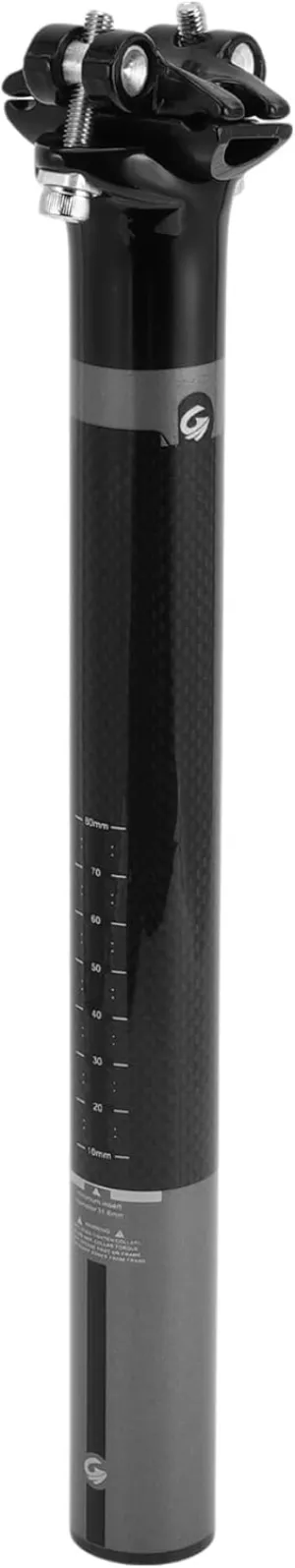 Bike Seat Posts Shock Absorbing Bike Saddle Post Seat Tube Gloss Black Gray 1 Pc 30.8x300mm Carbon Fiber