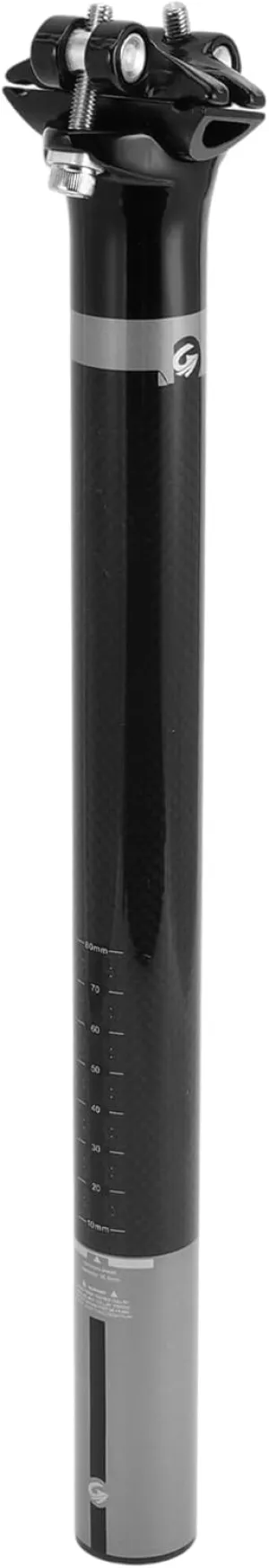 Bike Seat Posts Shock Absorbing Bike Saddle Post Seat Tube Gloss Black Gray 1 Pc 30.8x350mm Carbon Fiber