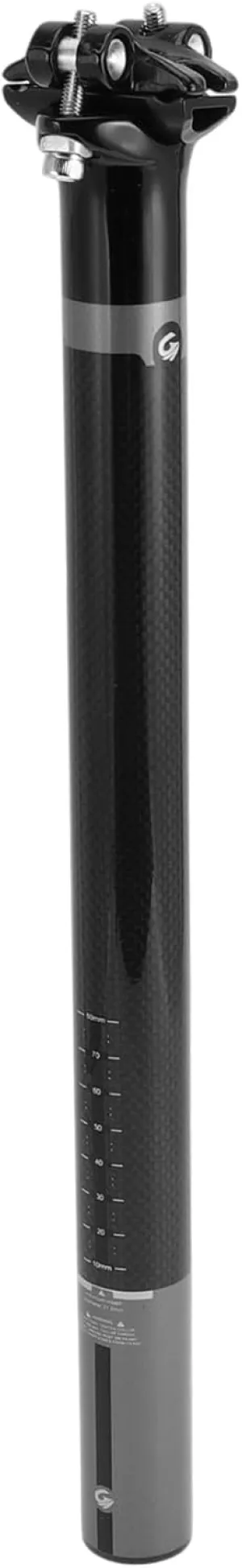 Bike Seat Posts Shock Absorbing Bike Saddle Post Seat Tube Gloss Black Gray 1 Pc 31.6x400mm Carbon Fiber