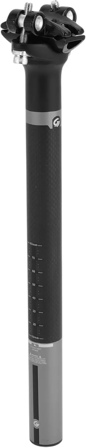 Bike Seat Posts Shock Absorbing Bike Saddle Post Seat Tube Matte Black Gray 1 Pc 25.4x300mm Carbon Fiber