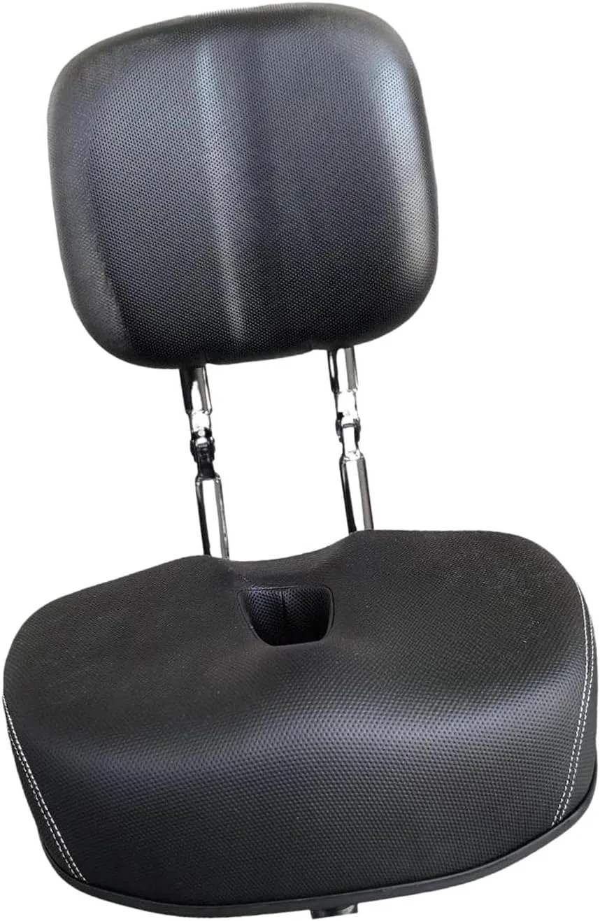 Bike Seat with Backrest Bike Saddle Cycling Parts Universal Detachable Extra Wide Shock Absorbing Comfortable Leather Cushion