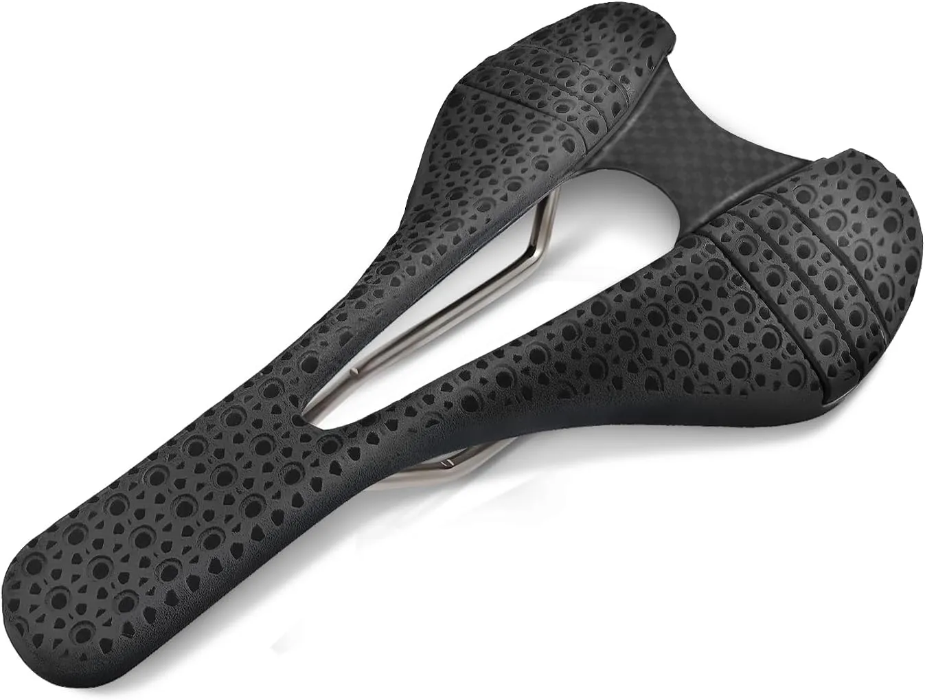 Bike Seat with Ergonomic Imitation 3D Printed Design，Comfortable Bicycle Saddle for Road & Mountain Bikes, Shock Absorption, Ventilation & Fast Cooling