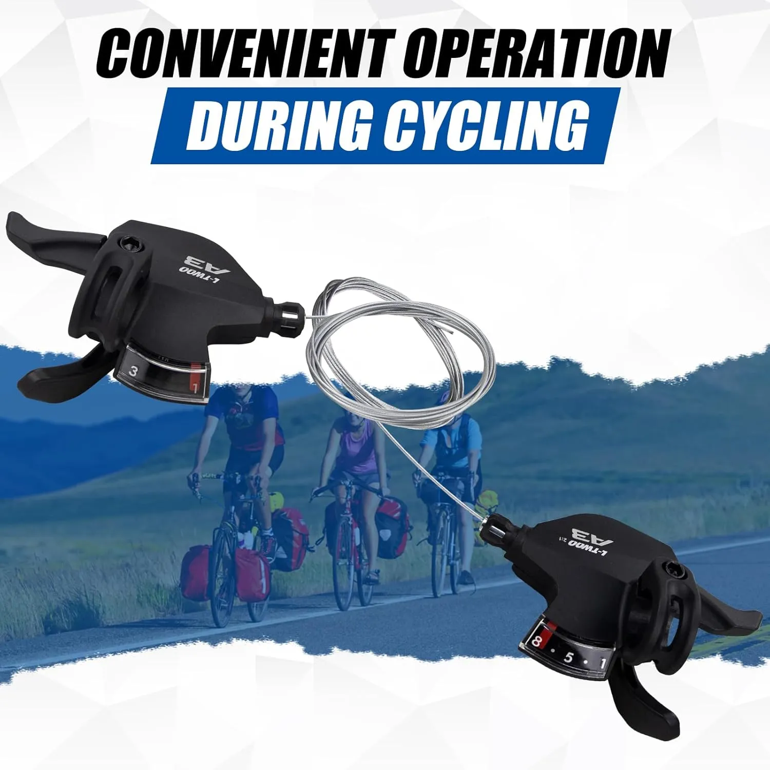 Bike Shifter Lever 24 Speeds 3x8 Thumb Gear Shift Lever for Mountain Bicycle
