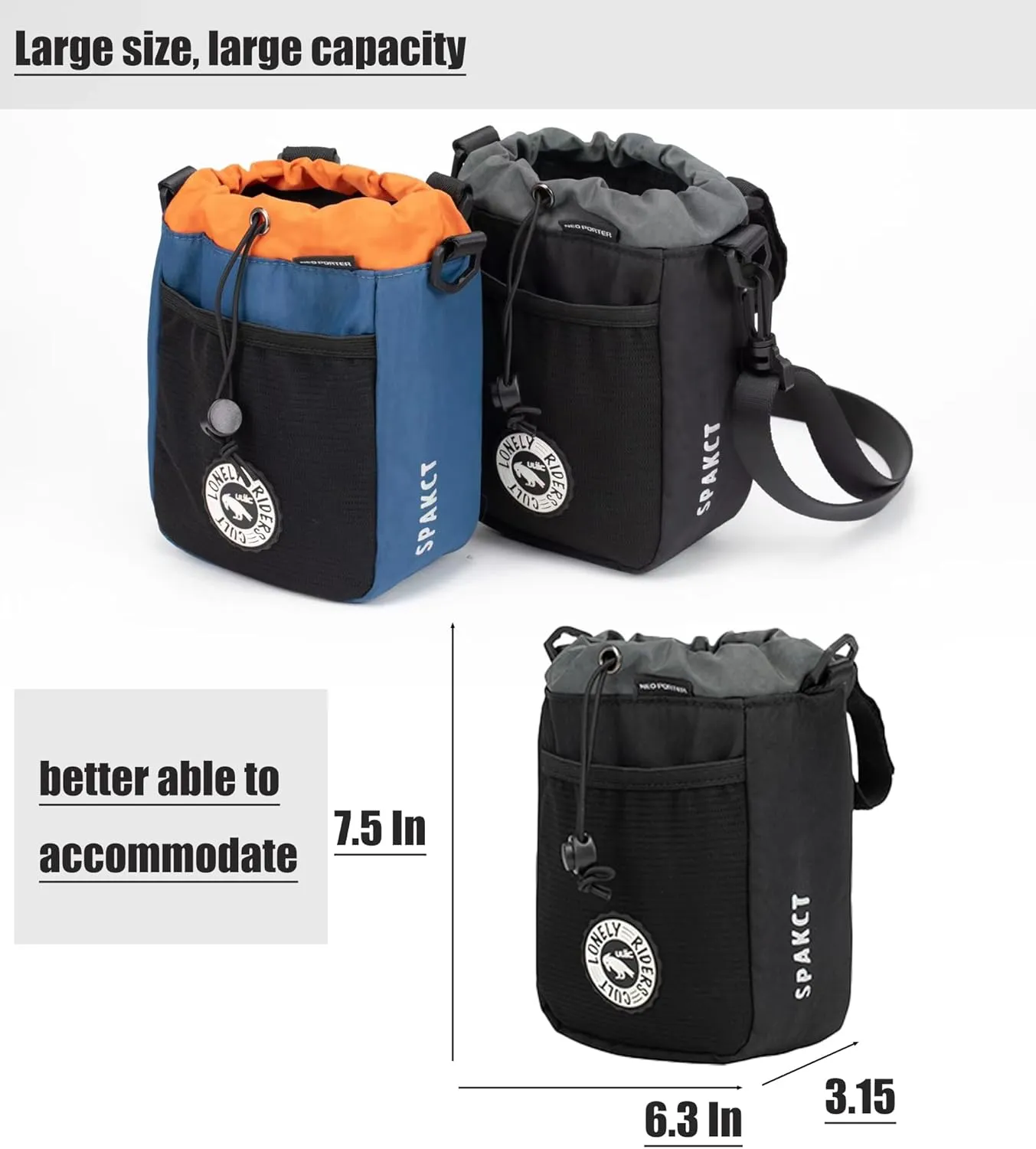 Bike Stem Bag,Bike Handlebar Bag,Top Tube Bike Bag,Waterproof Bicycle Frame Bag,Bike Bags for Bicycles,bicycle basket,Bike Snack Bag, Accessories For cycling (Large blue)