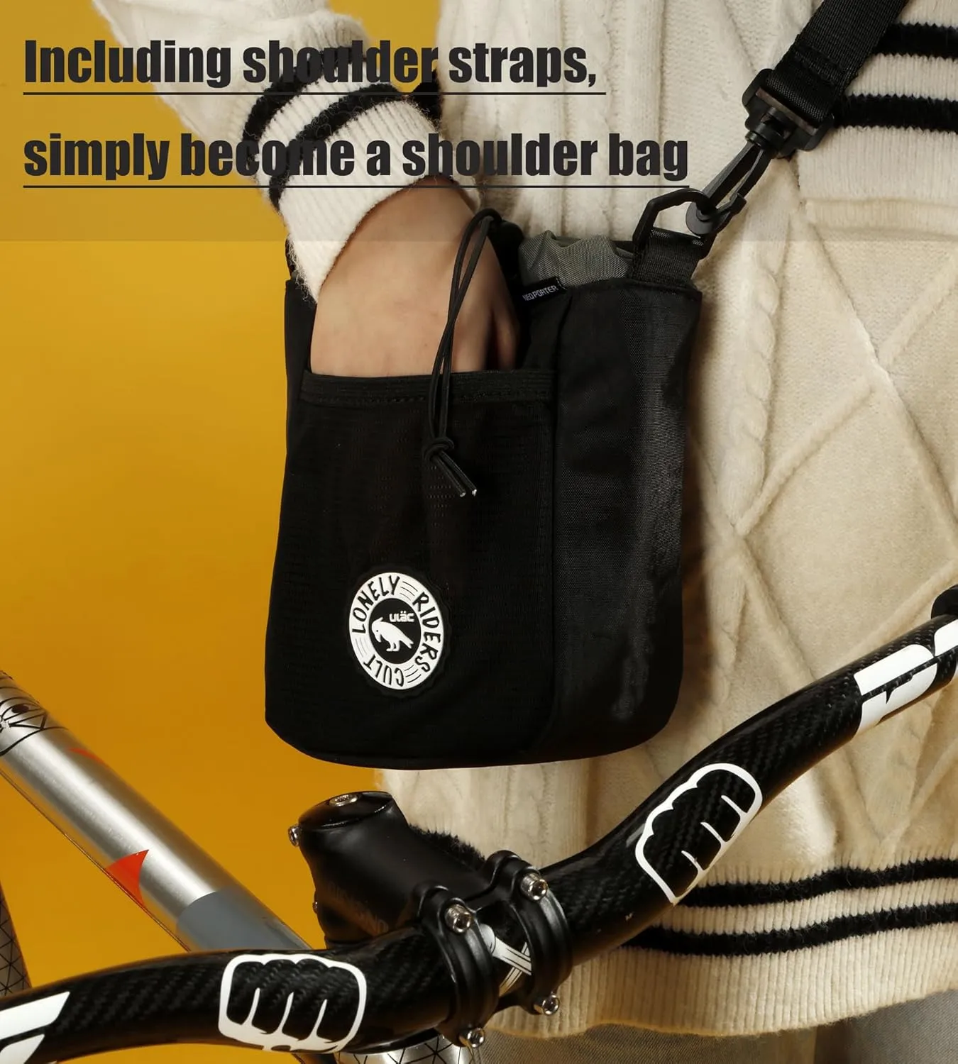 Bike Stem Bag,Bike Handlebar Bag,Top Tube Bike Bag,Waterproof Bicycle Frame Bag,Bike Bags for Bicycles,bicycle basket,Bike Snack Bag, Accessories For cycling (Large blue)