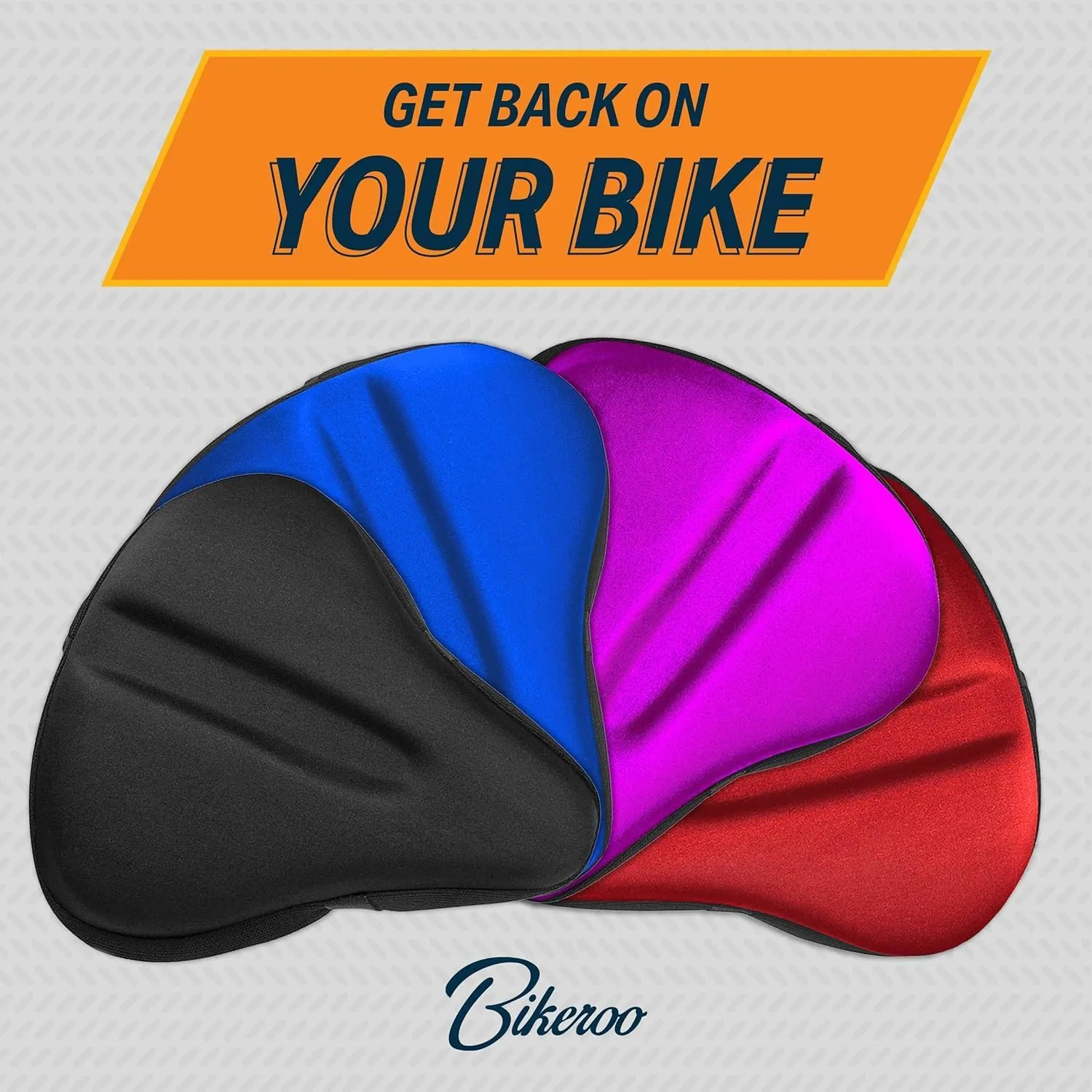Bikeroo Comfort Bike Seat Cushion - Padded Gel Cover for Exercise, Mountain & Road Bikes, Universal Fit for Peloton & Stationary Bikes