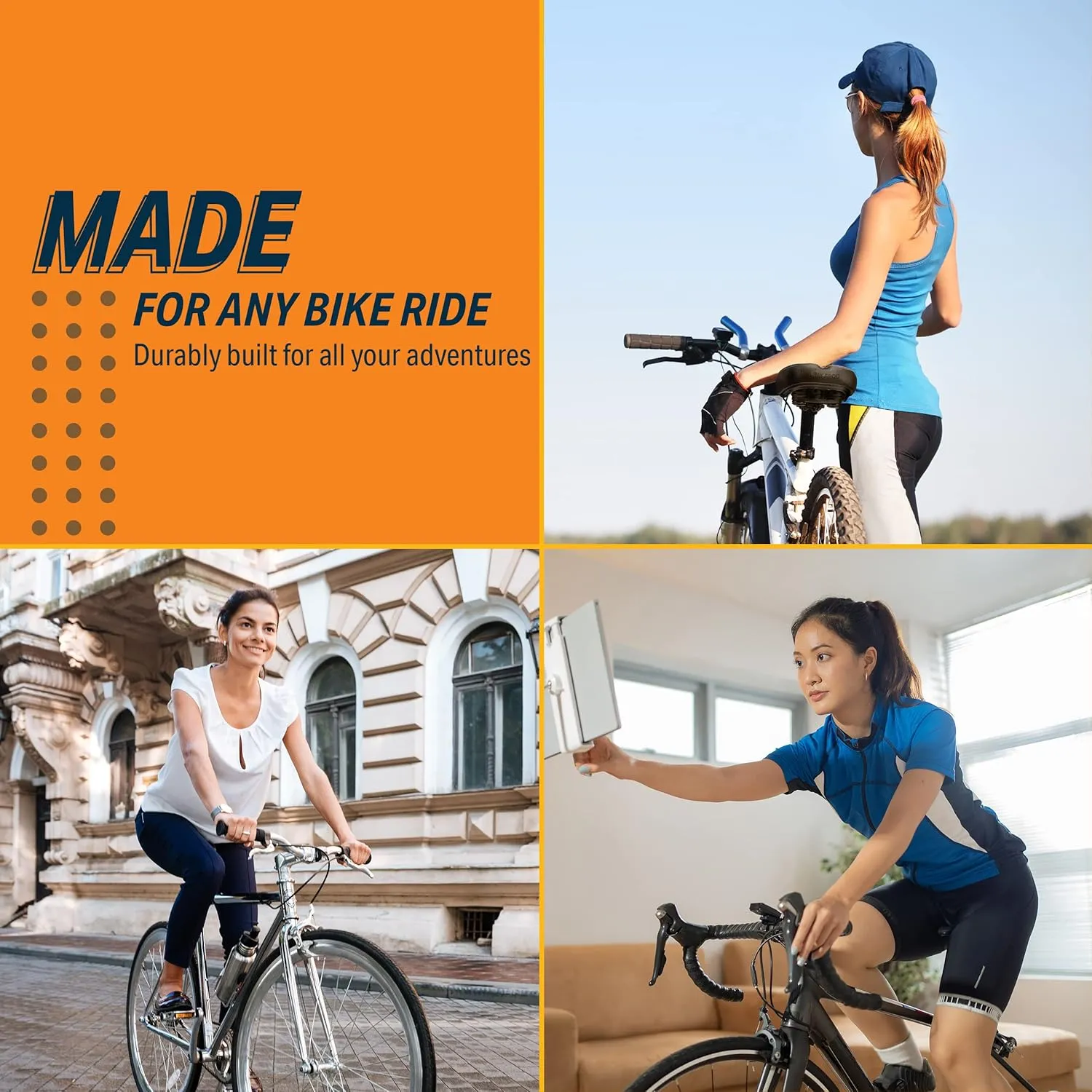 Bikeroo Extra Wide Replacement Saddle - Fits Indoor & Outdoor Bicycles - Steel Spring & Elastomer Suspension - Center Cutout - Memory Foam