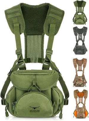 Binocular Harness Chest Pack for Men and Women - Our Bino Harness and case is Great for Hunting, Hiking, and Shooting - Bino Straps Secure Your Binoculars - Holds rangefinders, Phones, Bullets, ect