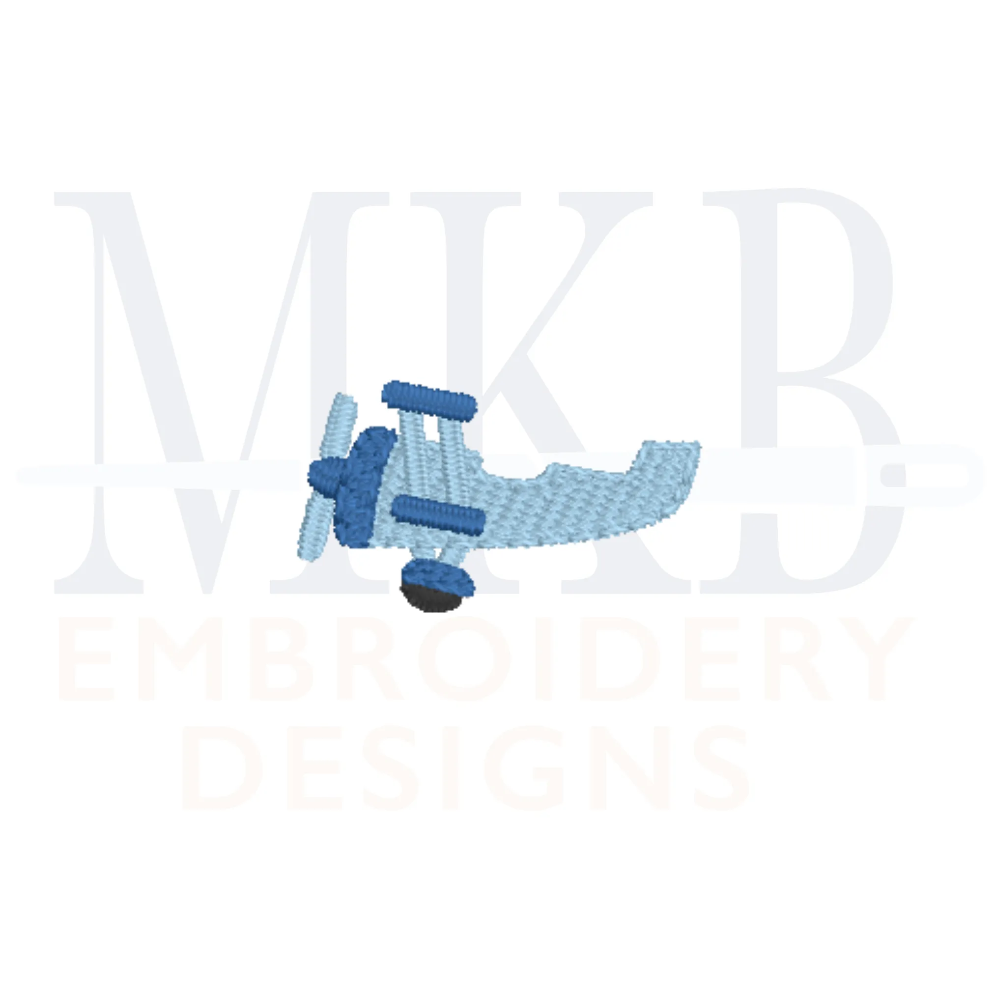 Biplane Embroidery Design, Mini Airplane Embroidery, Cute Transportation, Plane Fill Stitch Machine Embroidery Design File