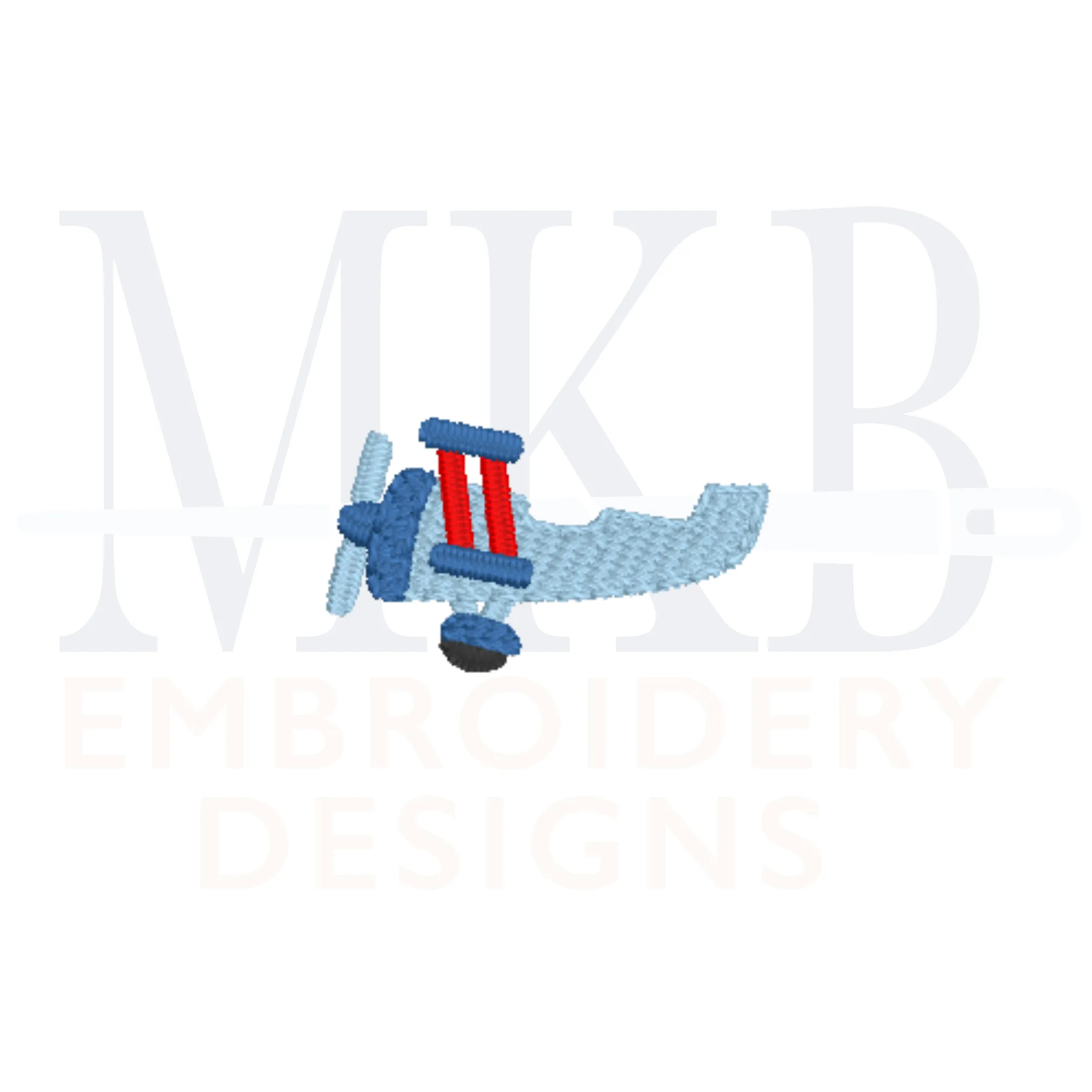 Biplane Embroidery Design, Mini Airplane Embroidery, Cute Transportation, Plane Fill Stitch Machine Embroidery Design File
