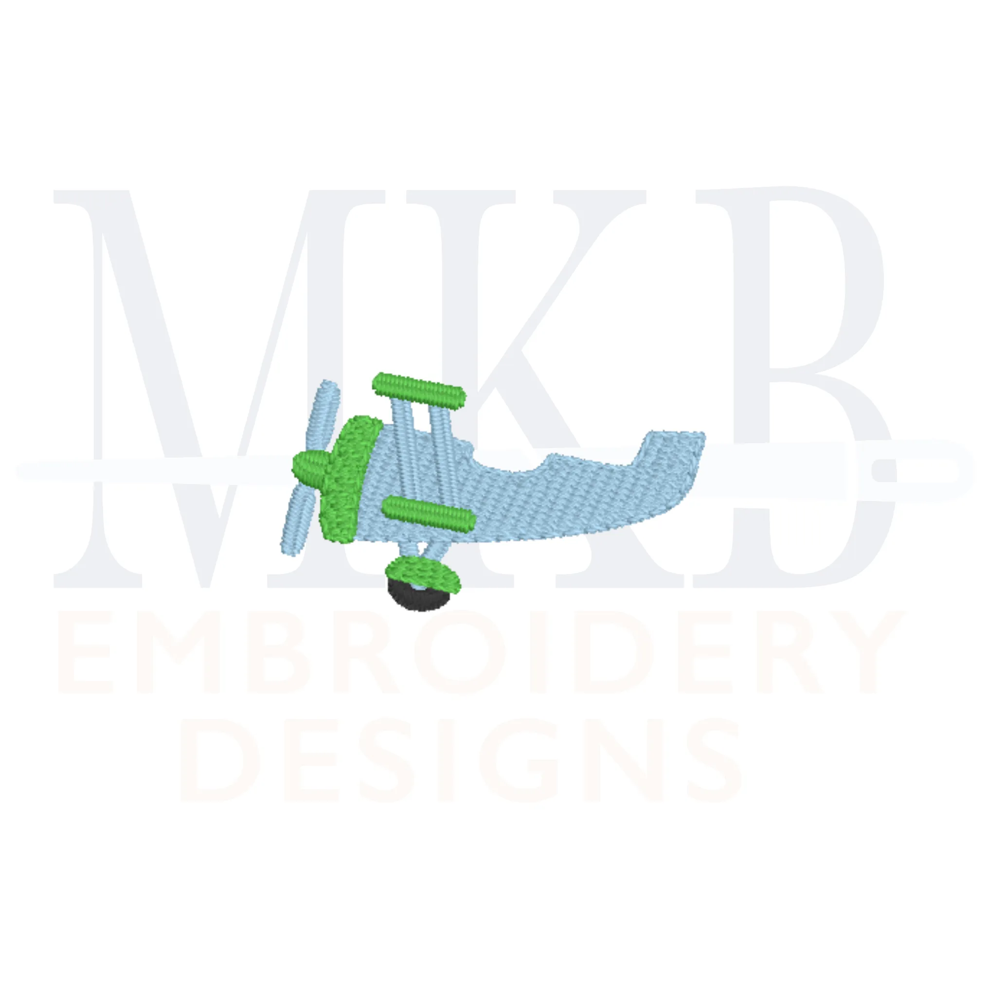 Biplane Embroidery Design, Mini Airplane Embroidery, Cute Transportation, Plane Fill Stitch Machine Embroidery Design File