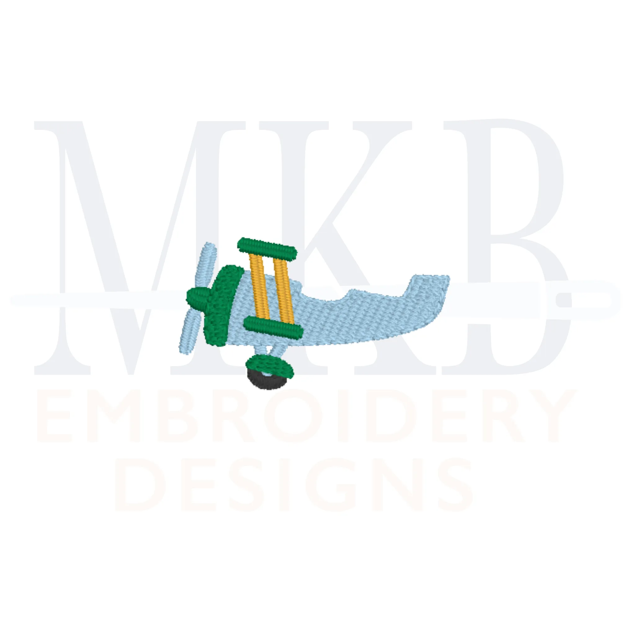 Biplane Embroidery Design, Mini Airplane Embroidery, Cute Transportation, Plane Fill Stitch Machine Embroidery Design File