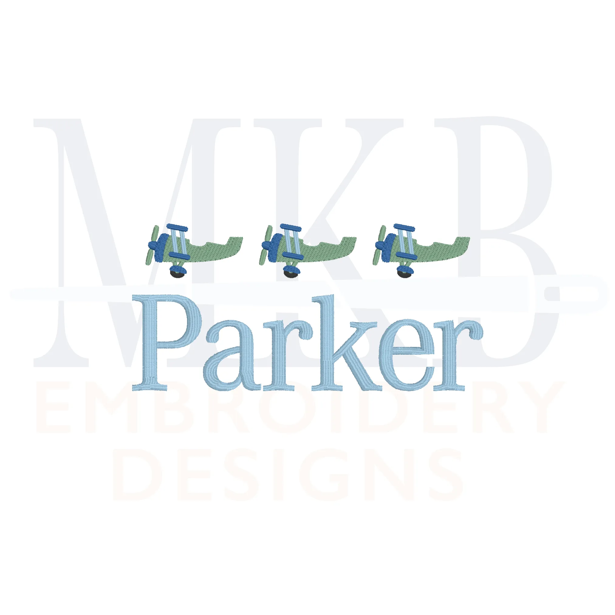 Biplane Trio Embroidery Design, Mini Airplane Embroidery, Cute Transportation, Plane Fill Stitch Machine Embroidery Design File